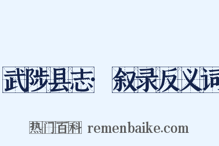 武陟县志·叙录反义词是什么意思的图片